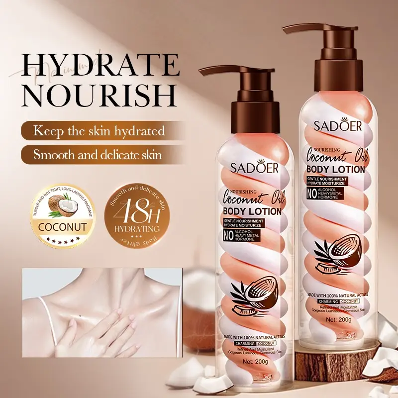 Dual-Color Coconut Oil Cotton Candy Body Lotion 200g, Moisturizing & Nourishing, Long-Lasting Fragrance, Gentle on Skin, Daily Use, Body Care Moisturizer
