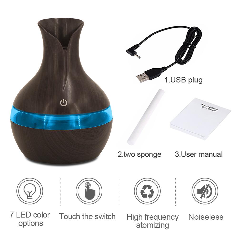 300ml Smart Humidifier Diffuser with Remote Control  Night Light Auto Shut Off Ultra Quiet for Women Men Home Decor