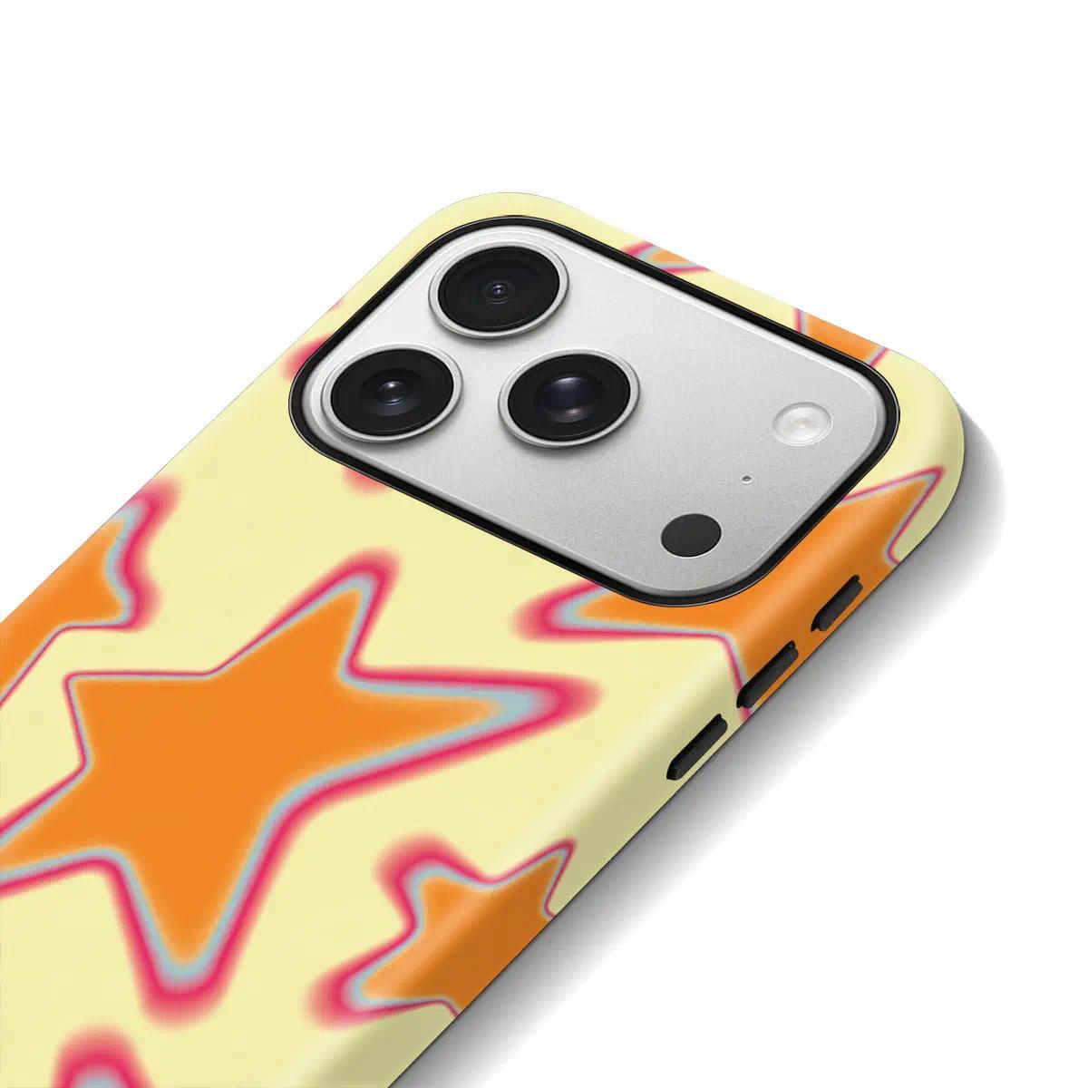 Neon Starlight Aesthetic 2-Layer TPU Shockproof Phone Case, Stylish Glowing Star Graphic Protective Cover, Compatible with iPhone 11,12,13,14,15,16,17 Pro, Pro Max & Plus Models