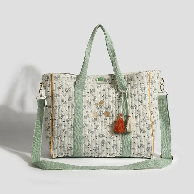 Floral Messenger Diaper Bag, Large Capacity Tote Bag, Luxury Designer Mommy Bag, Mother and Baby Bag, Nappy Baby Diaper Bag, Travel Diaper Bag