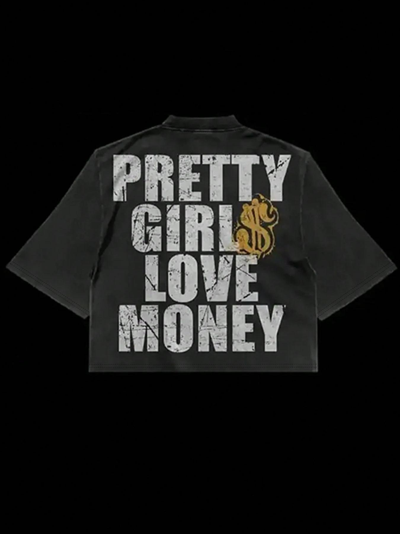 Men's and Women's Short Sleeve T-Shirt with Big Mouth Letter Print, Casual Comfortable Loose Fit, Stylish Streetwear Summer Fashion