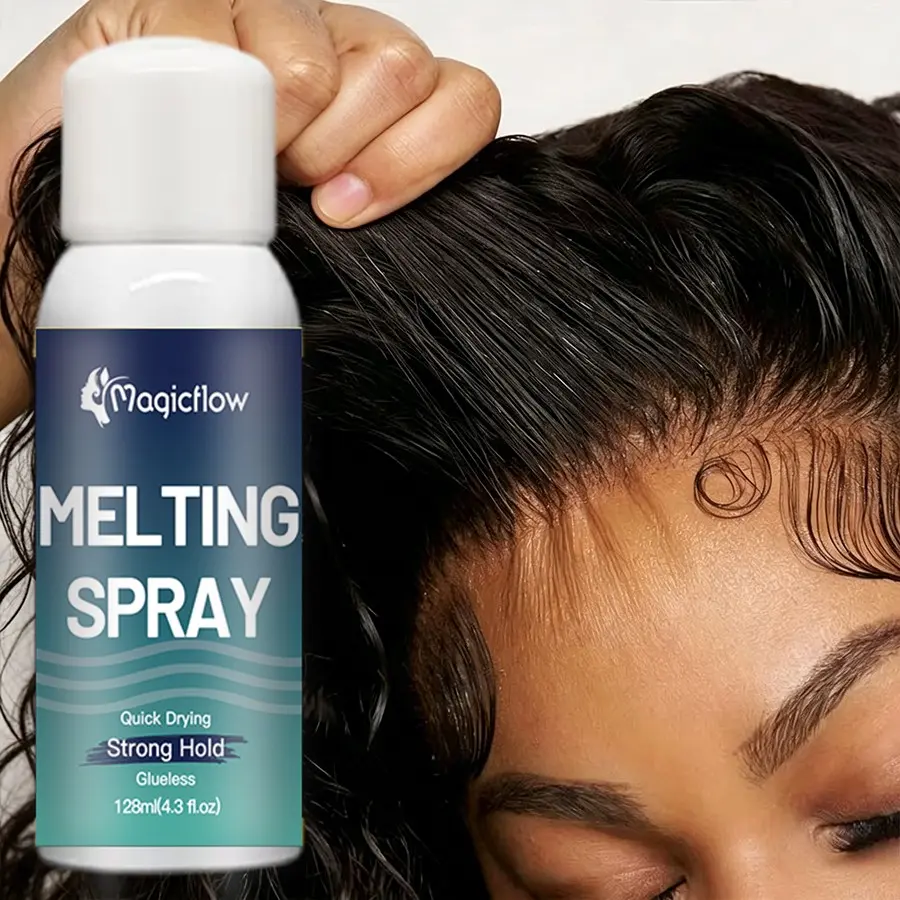 128ml/4.3fl.oz Extreme Hold Lace Melting Spray - Natural Hairline Invisible Finish Lace Glue Melt Spray for Women Wigs | Hair Adhesive | Natural Forming, Long-Lasting Hold Wig Front Spray