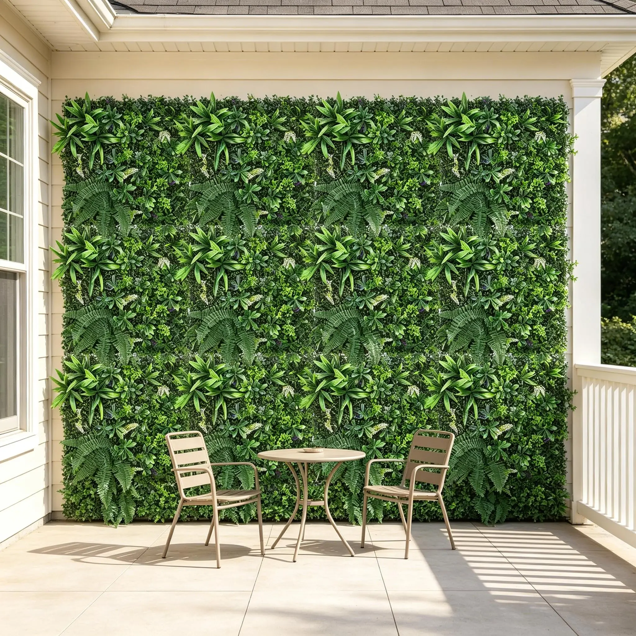 GARVEE 8Pcs 10" x 10" Artificial Boxwood Panels - Faux Grass Wall Panels for Greenery Backdrop, Privacy Fence Screen, Indoor Outdoor Wall and Patio Decor