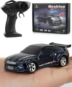 ARRIS 1/64 Mini RC Drift Car, 4WD Micro Desktop Drifter with LED Lights, 2-Speed 2.4GHz Remote Control Stunt Car for Adults & Hobby Racing