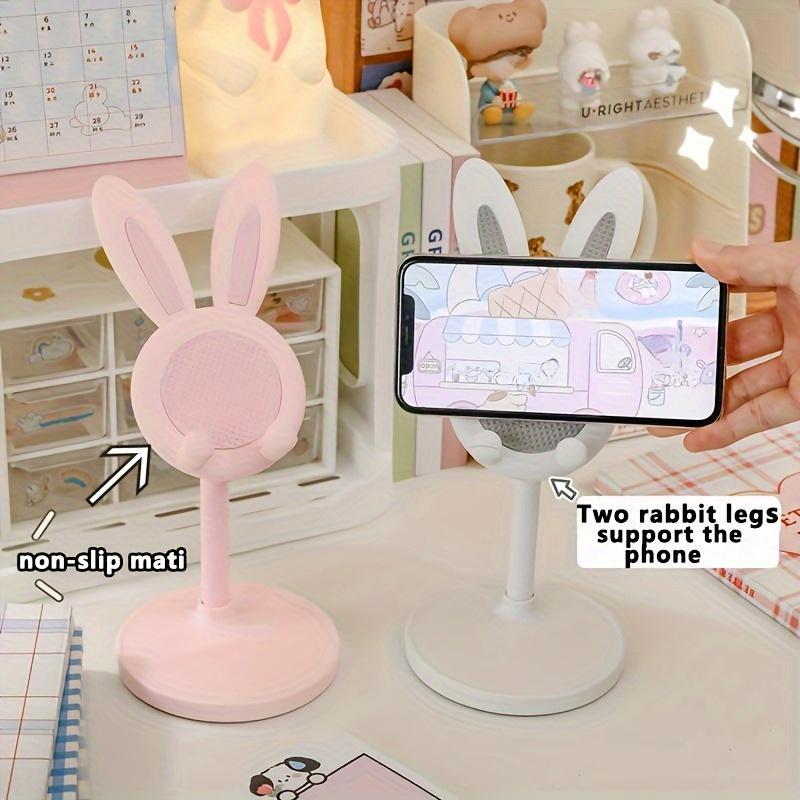 Cute Rabbit Design Phone Holder, Universal Smartphone Holder, Adjustable-Height Phone Stand, Desktop Cellphone Holder Stand for Home Office, Phone Accessories, Mobile Mount #GLOBAL PICKS