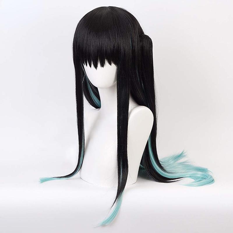 Anime Tokitou Muichirou Cosplay Wig Muichiro Tokito Wig Heat Resistant Synthetic Hair Wigs