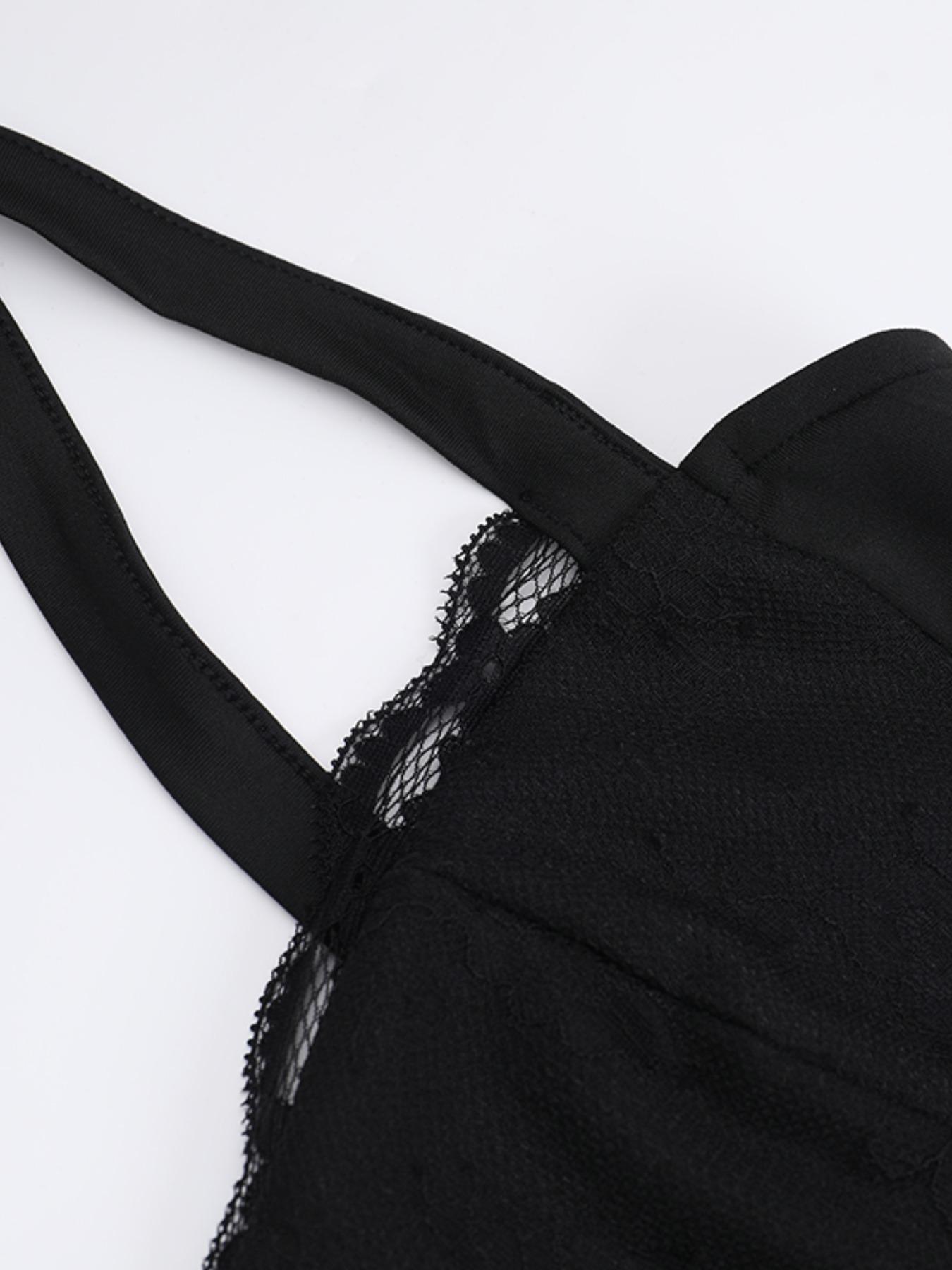 Women's Solid Color Lace Jumpsuit, Casual Comfy Tight-fitting Jumpsuit for Summer, Fashion Women's Clothing for Daily Wear