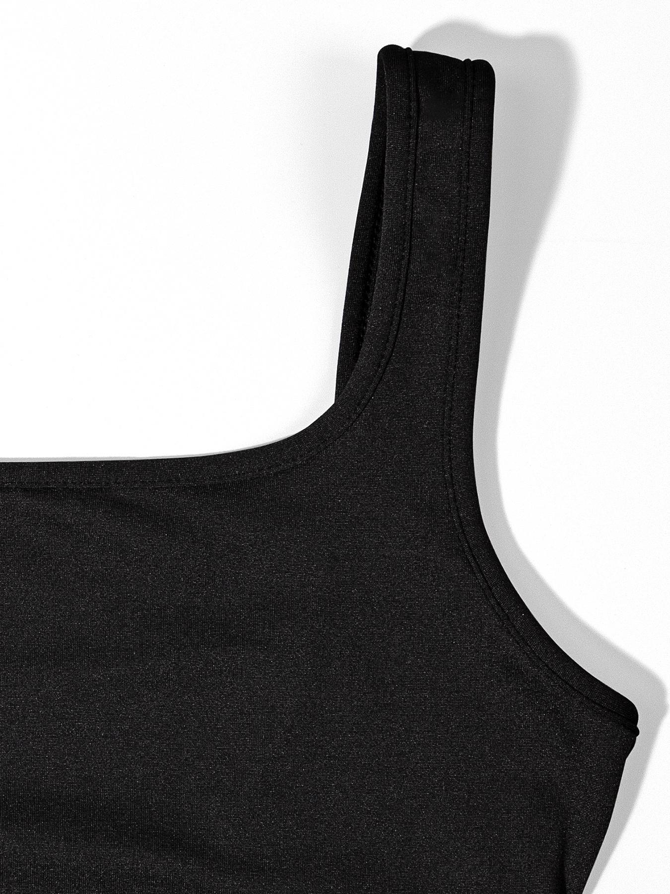 Women's Solid Minimalist Backless Tank Romper, Casual Comfy Breathable Skinny Romper for Daily Wear, Ladies Clothes for All Seasons