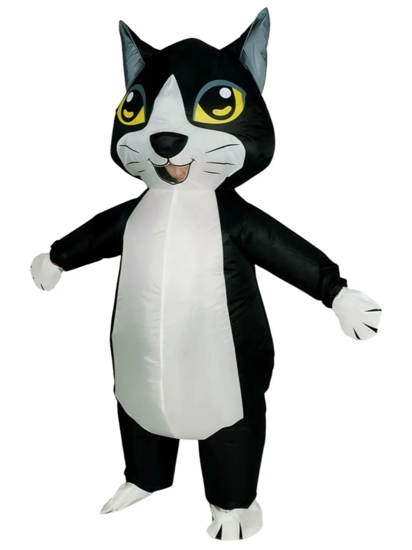 Adult Walking Cat Inflatable Costume, Funny Halloween Costumes for Women and Men, Carnival Role Play, Christmas Decor