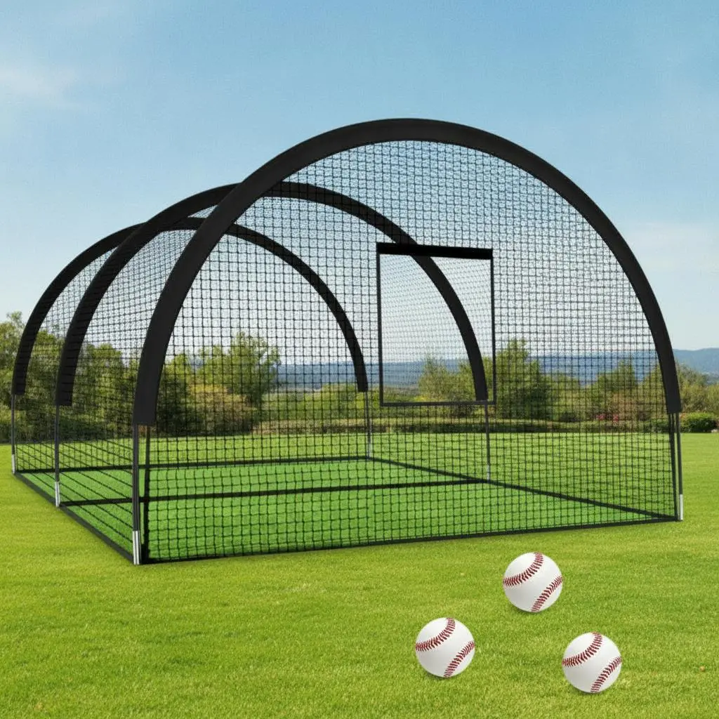 32/33FT Baseball Batting Cage with Frame – Heavy Duty Outdoor Batting Net for Hitting & Pitching Practice, Durable Training Cage for Baseball, Softball & Golf, Ideal for Backyard, Field & Sports Training