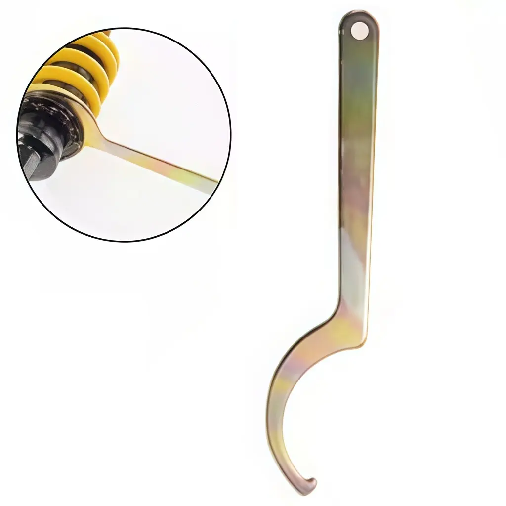 1pc Universal Motorcycle And Electric Bike Shock Absorber Adjustment Wrench Rear Shock Moon Hook Wrench Spring Hardness Adjustment Tool Versatility