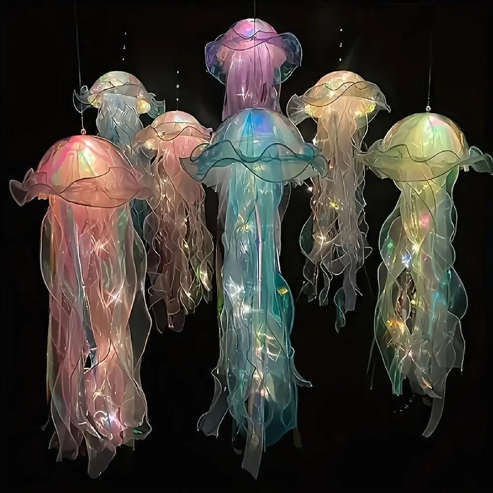 2pcs Jellyfish Shape LED String Lights Set - Energy-Efficient Festive Decoration, LED Lights Bedroom, Room Decorations for Halloween/Christmas, Outdoor Garden & Indoor Hanging Use
