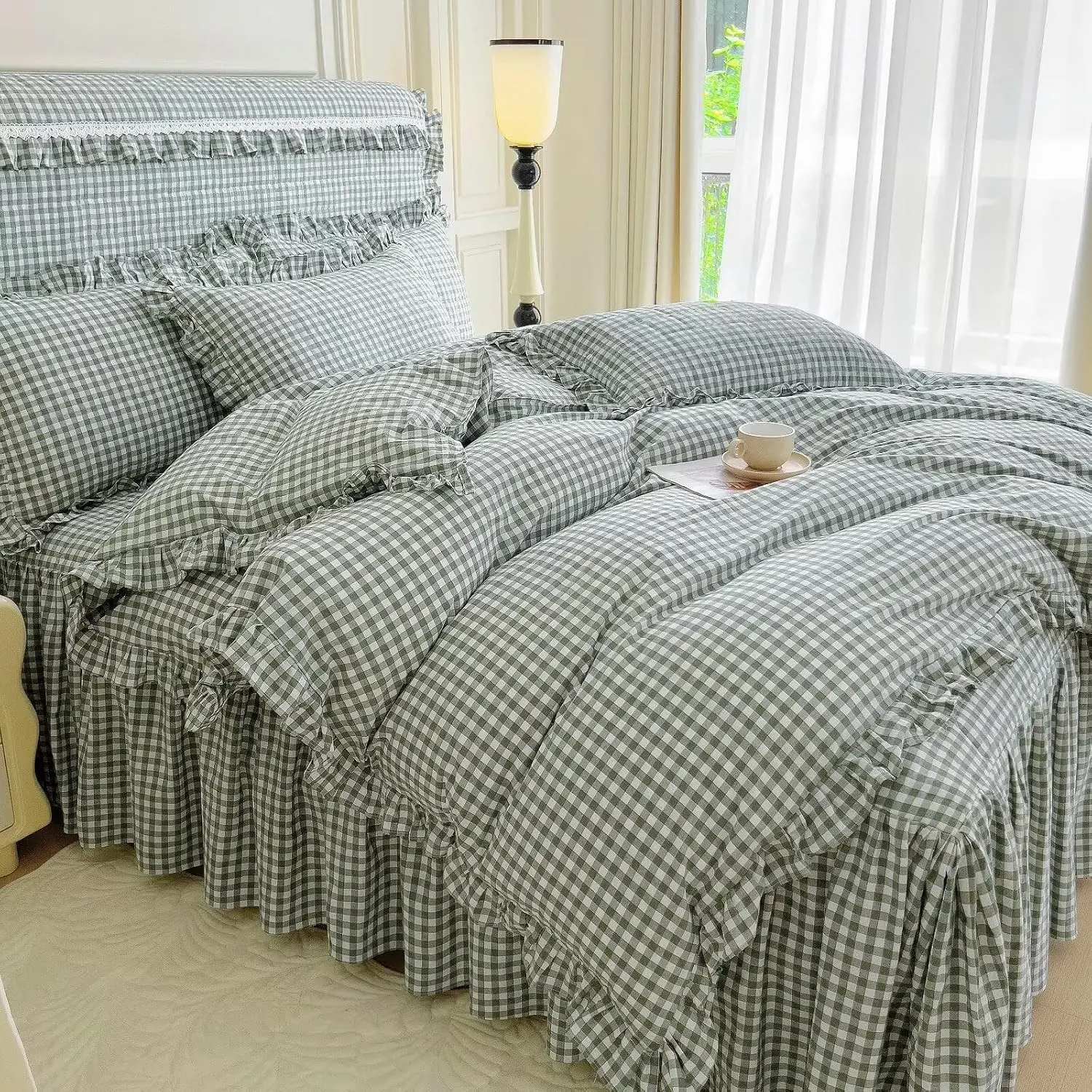 05 - Ruffle # Green Gingham
