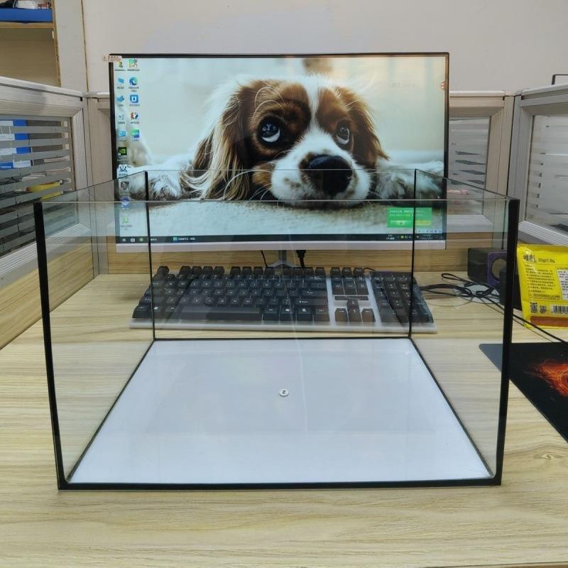 Glass Fish Tank Goldfish Tank Living Room Office Desk Black Coated Right Angle Tempered Ecological Aquascape Low Maintenance Small Hamster Aquarium
