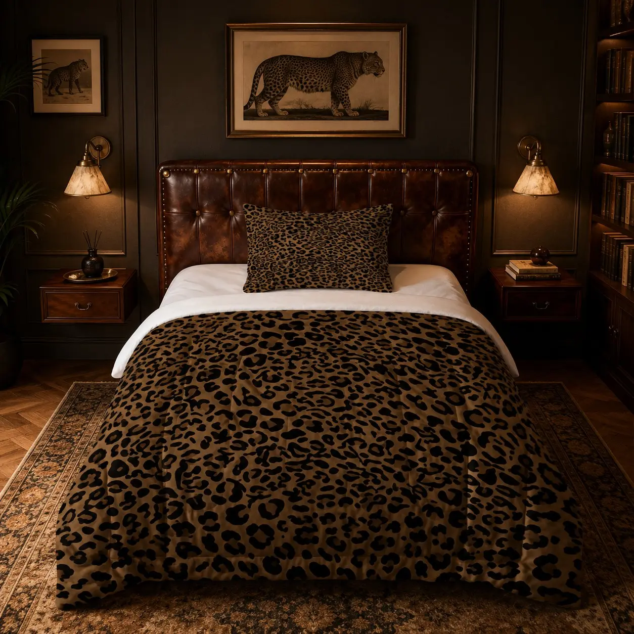 2/3 Pieces Classic Leopard Print Comforter Set (1 Comforter + 2 Pillowcases, No Pillow Insert Included), Soft Bedding Sets, Retro Wild Vintage Leopard Stitched Quilt Bedding, Soft Microfiber Bedroom Decor, Universal Home Gift for Men & Women