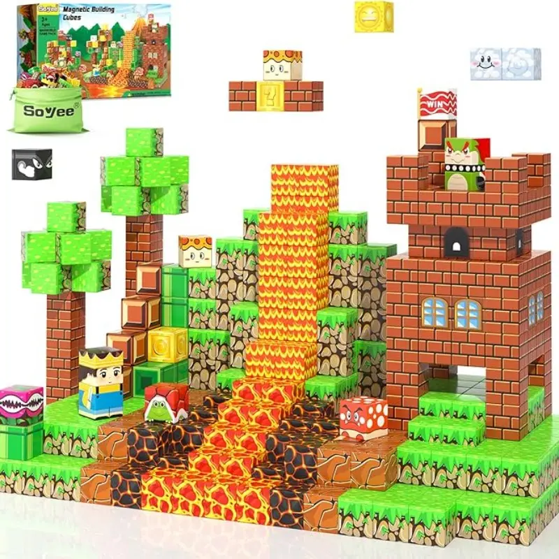 Magnetic Building Blocks DIY Magnetic World King Adventure Set, Unisex Construction Toy, No Battery Required, Model Zh012