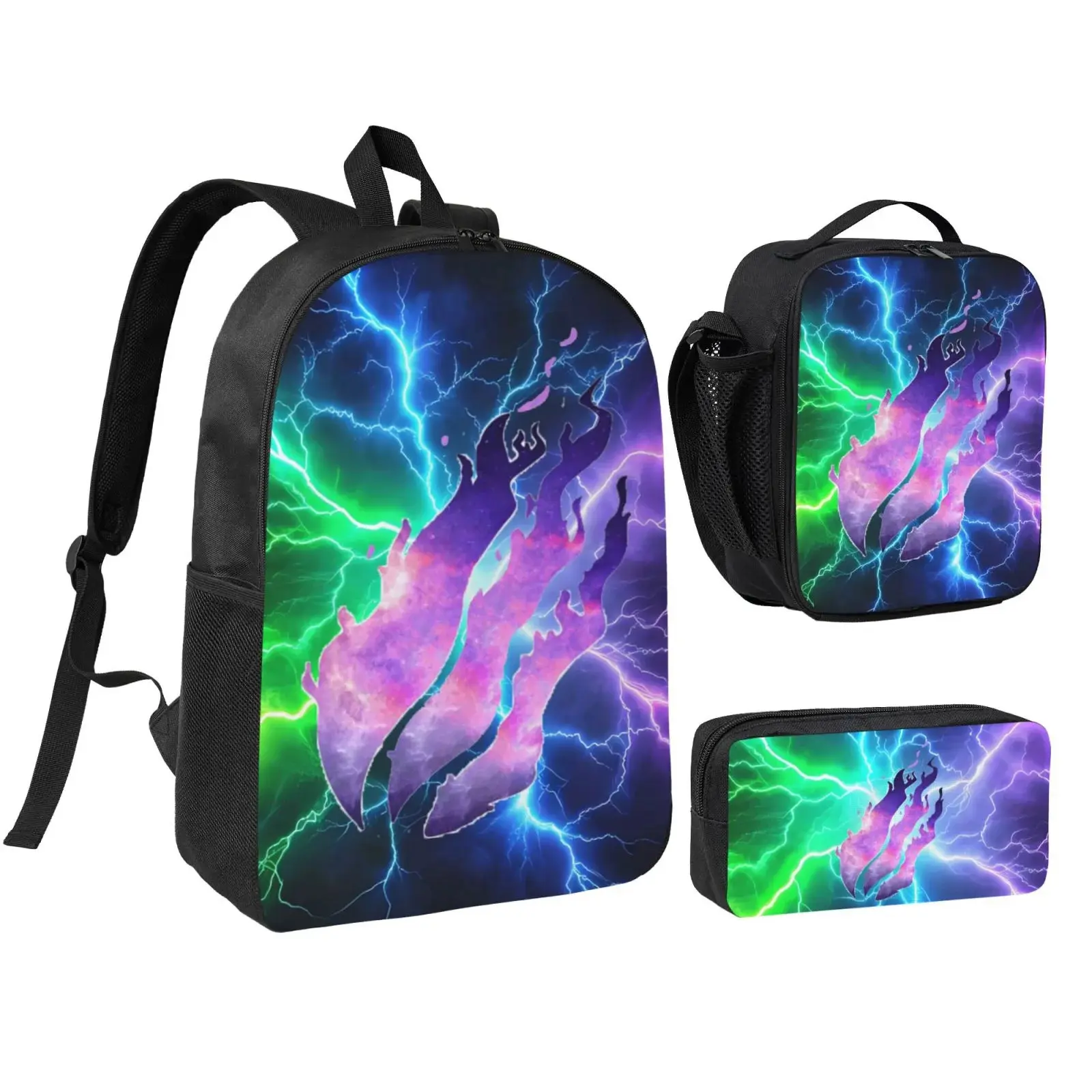 Prestonplayz Backpack Set, 3 Piece Backpack Set With Lunch Box Pen Box , High Capacity Bookbag Lunch Bag Pencil Case Workplace Travel