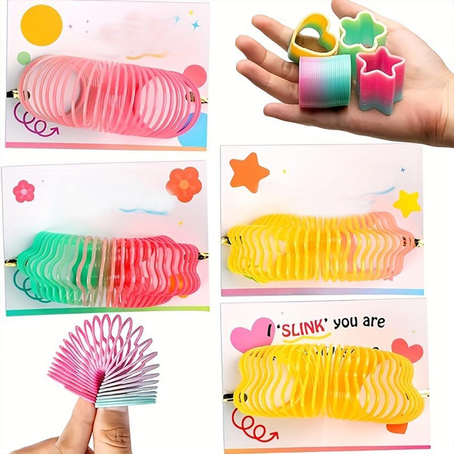 Random Rainbow Spring Assortment, 24/120pcs Colorful Slinky Coils for Youngsters' Parties & Gifts, Party Favors for Birthday, Wedding, Festival