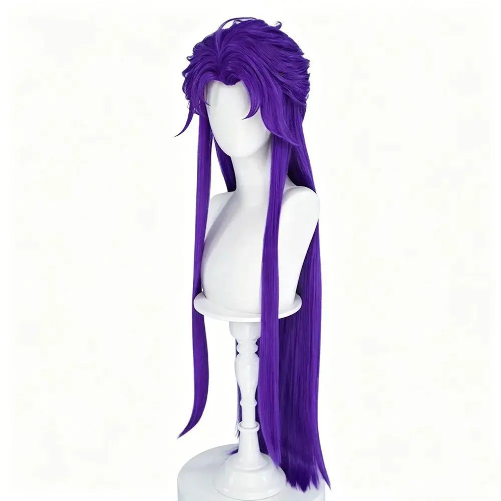 Game The Freak Circus Jester Cosplay Wig Purple Long Hair Heat Resistant Synthetic Full Wig Halloween Carnival Prop