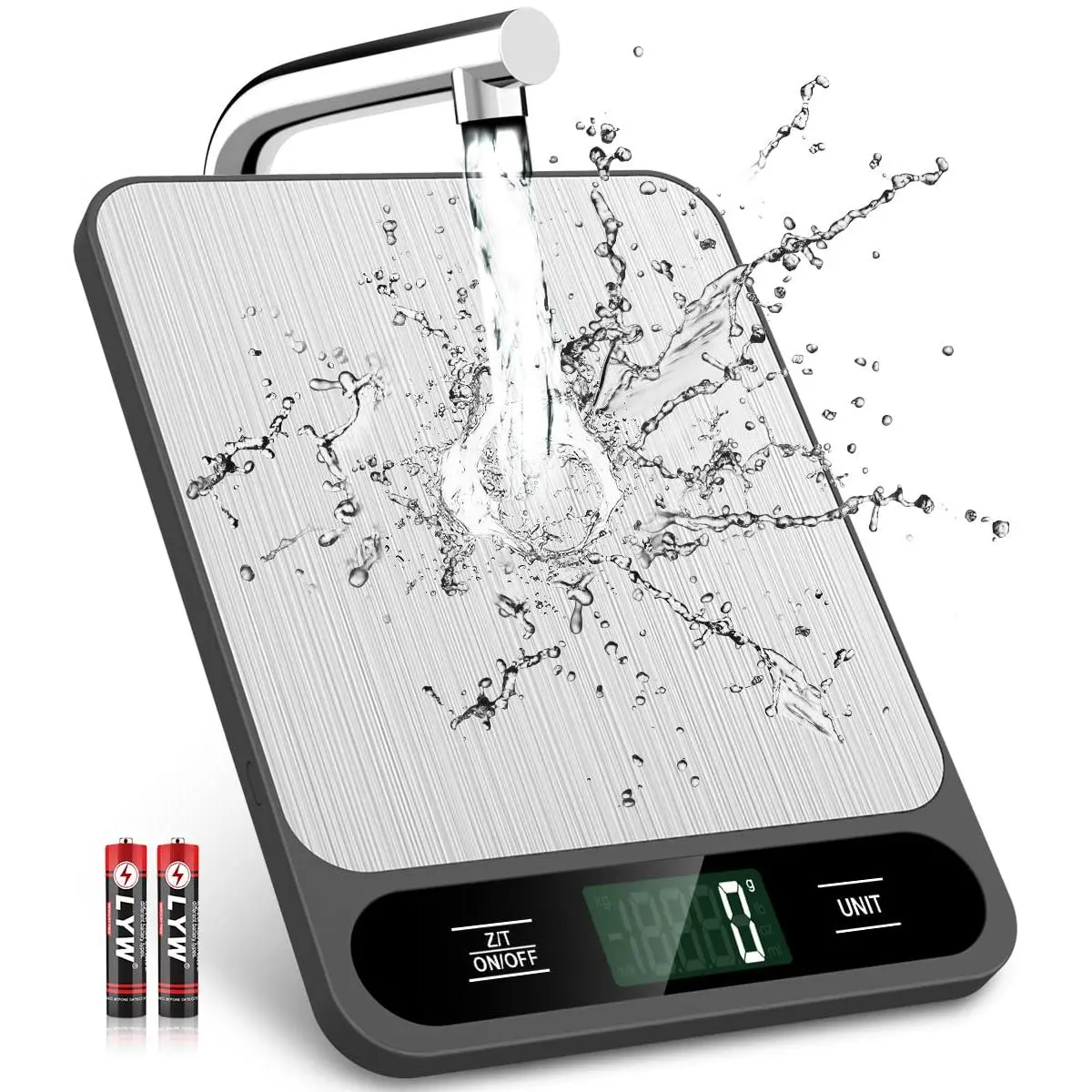 6-Pack Stainless Steel Kitchen Scales, 10kg/22lb Capacity, g/oz Measurement, Tare Function, LCD Display, Easy-to-Use for Baking, Cooking