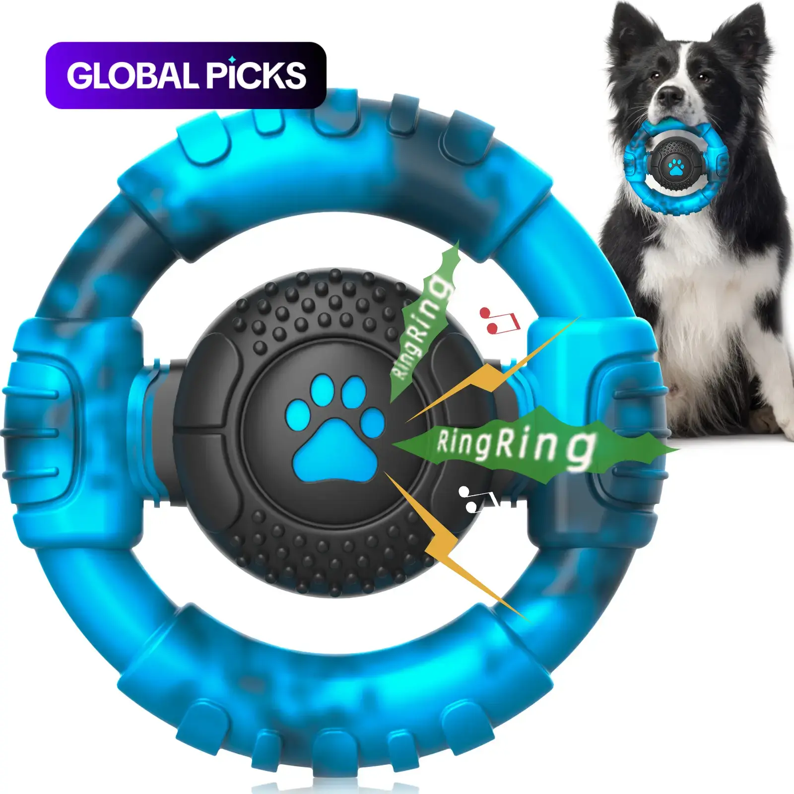 Dog Chew Toys for Aggressive Chewers - Indestructible Dog Toy Made with Durable Nylon & Rubber, Interactive Tough Chewer, Tough Long-Lasting Dog Chews with Squeaky Activation, Dog Toys to Keep Them Busy & Reduce Boredom #GLOBAL PICKS