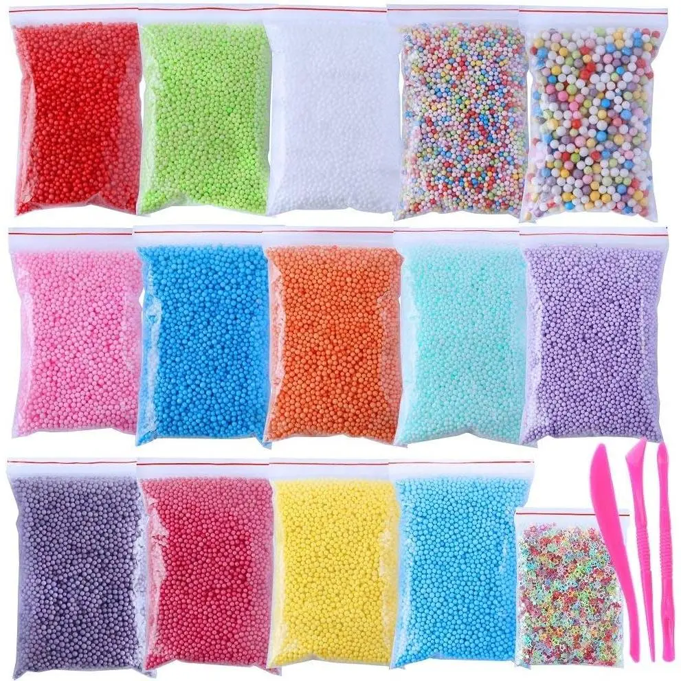 Balls for Crafts, 16 Sets with Tools (120,000 pcs) 0.08-0.32 inch Colorful Styrofoam Balls Beads for DIY  Decorative Arts