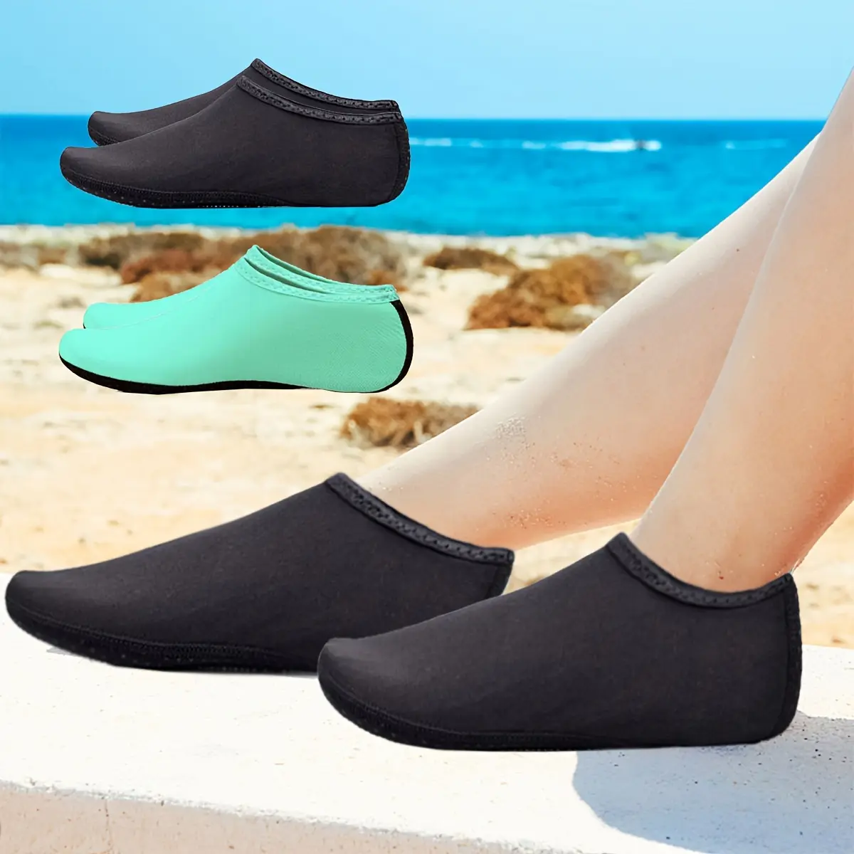[Barefoot Water Shoes] A Pair of Women's/Men's Barefoot Water Shoes, Beach Fast-Drying Water Socks for Outdoor Swimming and Yoga, Commonly Used in Water, Are a Must-Have for Going to the Beach and Swimming!  (Translation note: The original text contains <