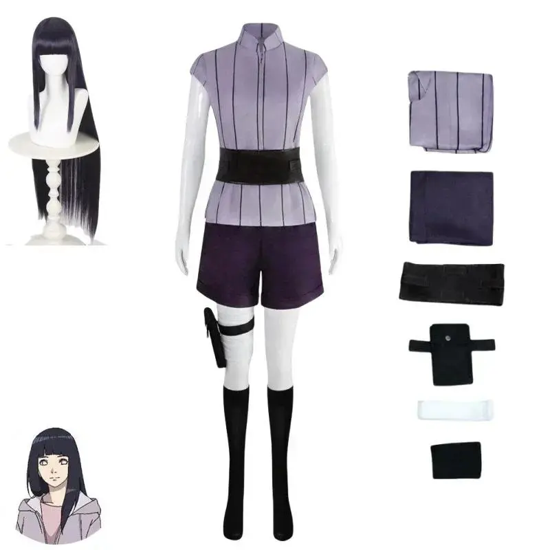 Halloween cartoon Hinata Hinata Cosplay Costume Wig Women's Costume Halloween Carnival Party Set