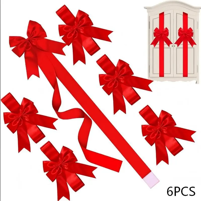 6-Pack Ribbon Bowls, Large Bows for Christmas Door Decorations, Kitchen Cabinet Ribbons, Storage Cabinets, Holiday Party Supplies