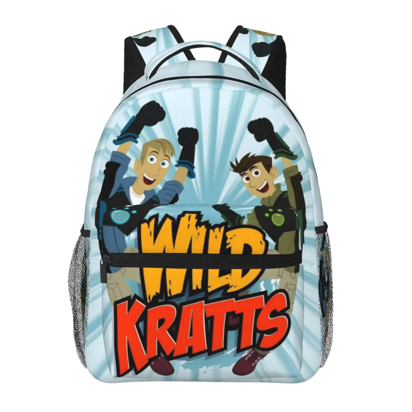 Large Capacity Cartoon  Wild Kratts Backpack, Anime Student School bag, boys girls Breathable Adjustable Shoulder Straps School Daypack, Durable Lightweight Book Bag for Daily School Travel Camping Office