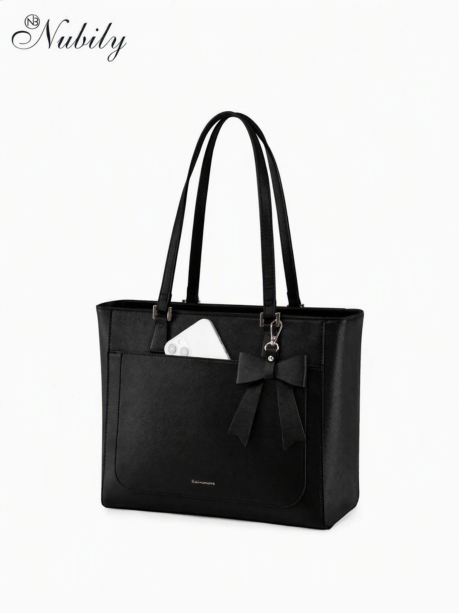 Large PU Leather Tote Bag for Women, Waterproof Shoulder Bag with Zip, Ideal for School, Work, Travel, Daily Use