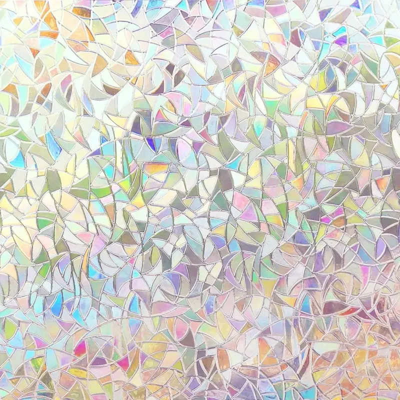 2Pcs Electrostatic Window Film - Rainbow Effect, Heat & UV Block, Privacy Glass Sticker for Doors & Windows.