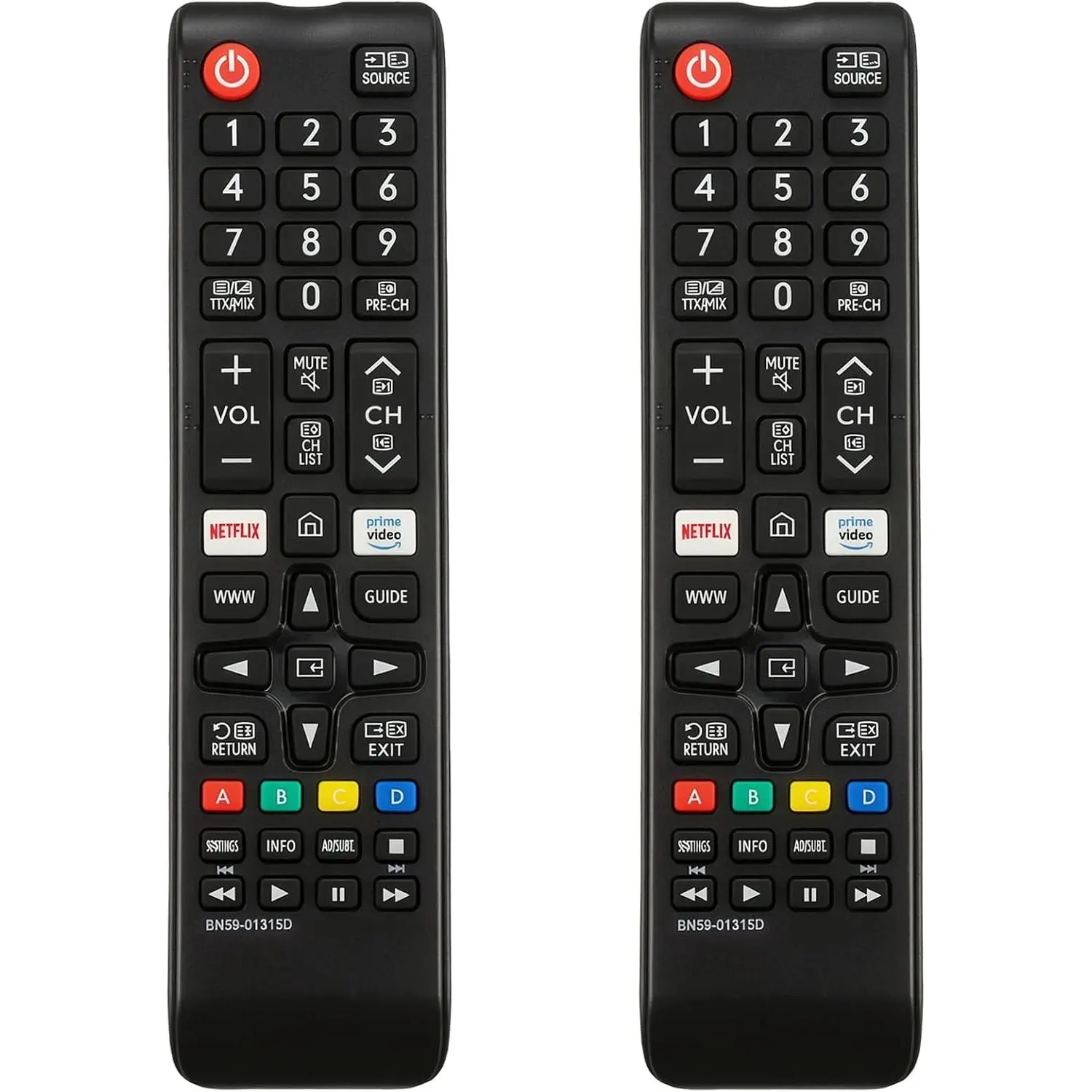 2-Pack Universal Modern Wireless TV Remote Controls, Replacement for Compatible TV Models, Modern Remote Controls