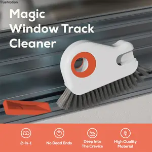 Effective Hard-to-Reach Crevice Cleaning Brush Handheld Groove Gap Scrubber for Window Track Door Rail Floor Slot Home Kitchen Daily Use