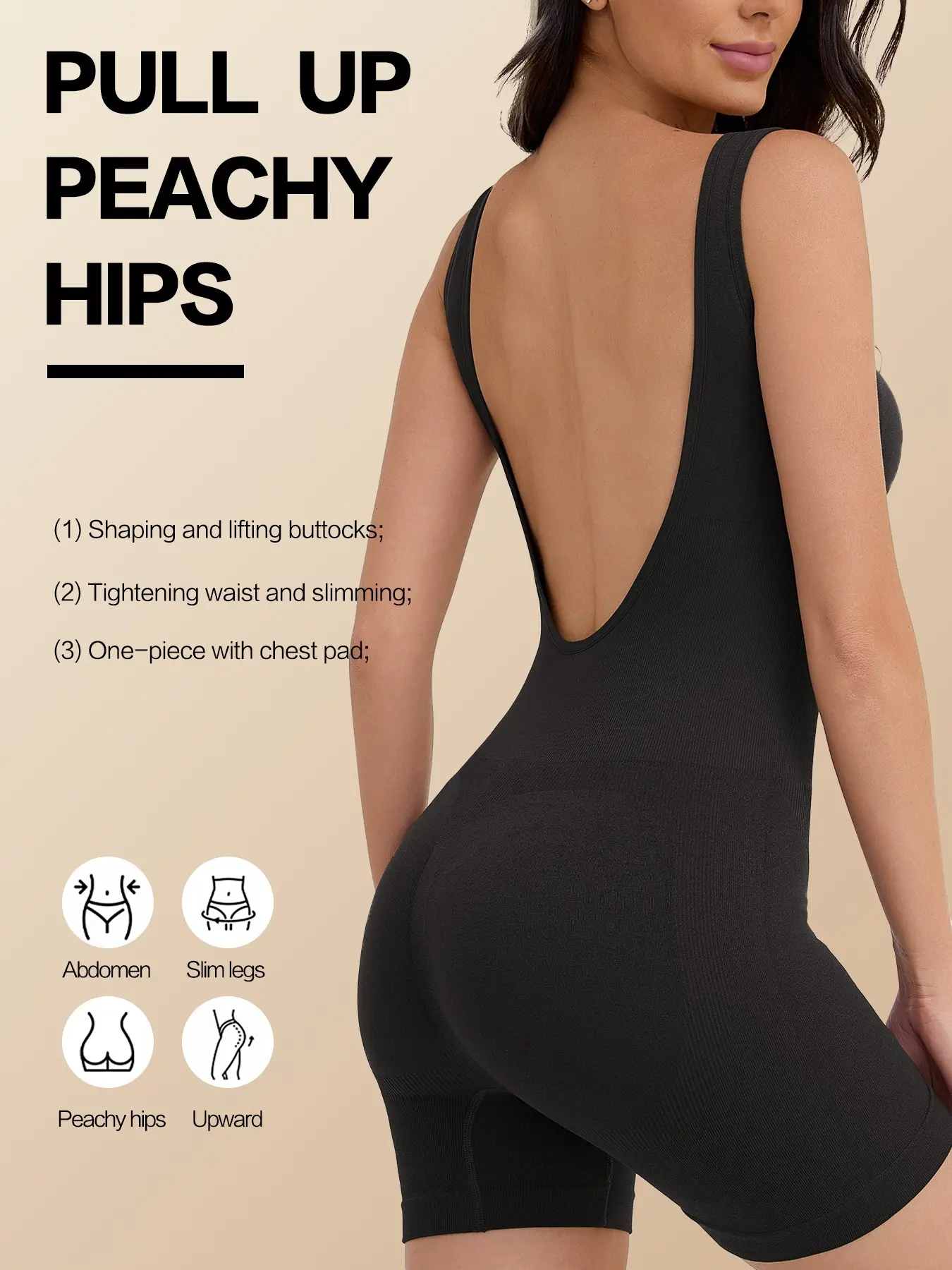 Women's Underwear Tight Bodycon Bodysuit, Strong Shaping Waist Trainer, High Elasticity Backless Workout Gear, Tummy Control Exercise Wear, Shapewear
