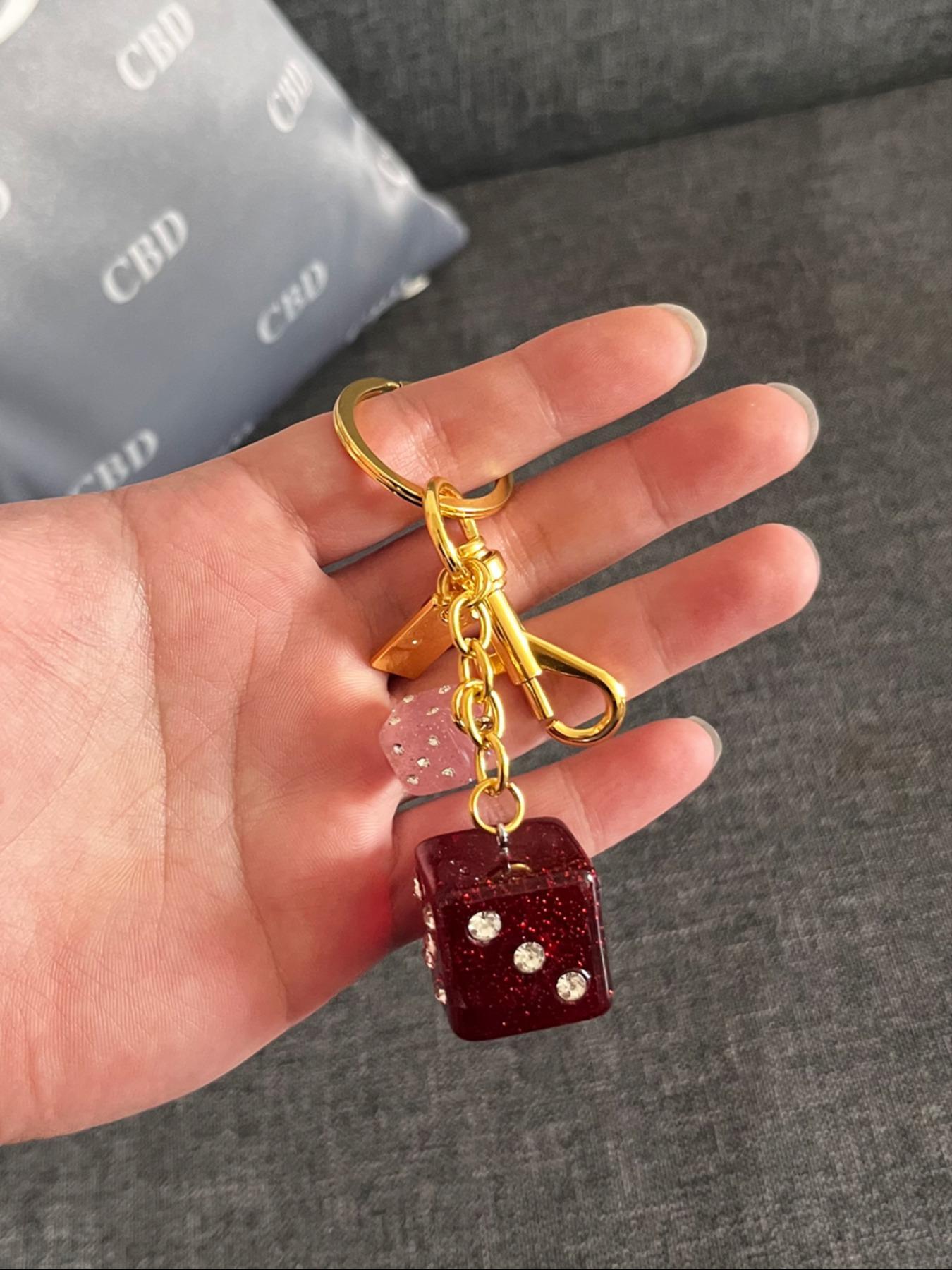 Cute Dice Design Keychain, Fashionable Bag Purse Charm Keychain for Women, Trendy All-match & Exquisite Keychain for Birthday Gift, Keychain for Bags