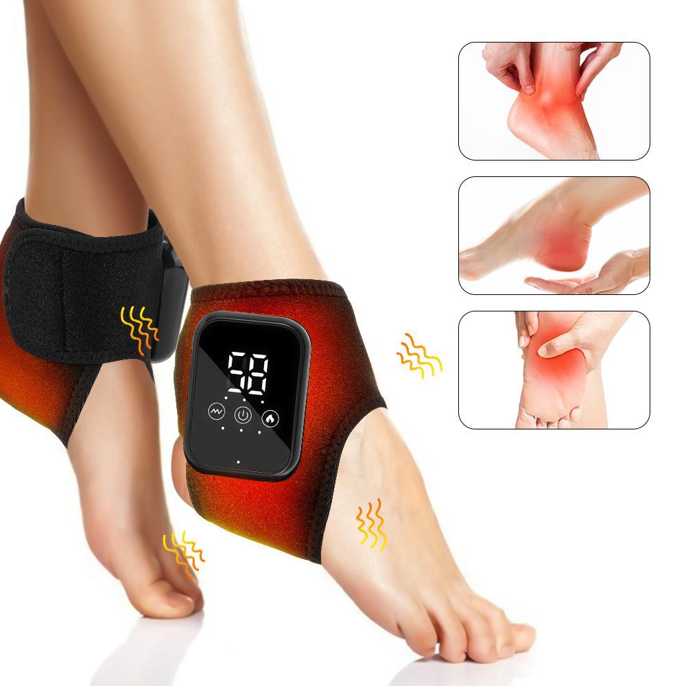 Ankle Relief Device, 3 Heat Settings 48-58°c, 3 Vibration Massage Levels, 15-Minute Timer, Touchscreen Operation, Universal Adhesive Strap detail 1