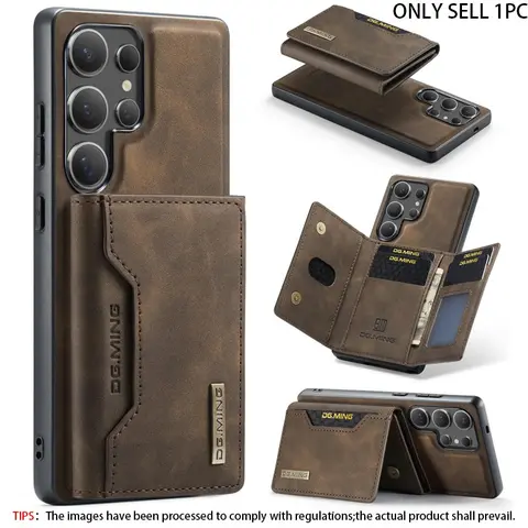 2‑in‑1 Detachable Leather Phone Case, Magnetic Wallet & Magnetic Base Case, Multi-Card Protective Case, Cellphone Casing for Samsung Galaxy S26 S25 S24 S23 S22 Plus
