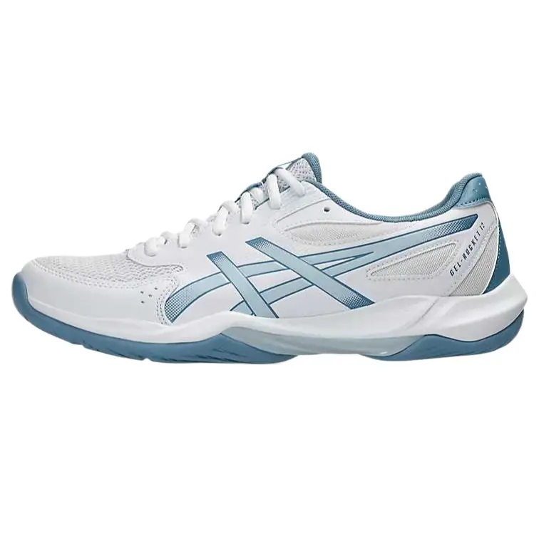ASICS Gel-Rocket 12 Round Toe Lace-Up Thick Sole Breathable Support Low-Top Volleyball Shoes 1071A115-103