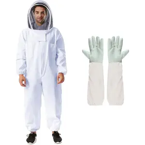 Bee Suit Professional Beekeeper Suit for Men Women Full Body Veil Hood Beekeeping Supplies Costume for Beekeeper (XL (with Gloves))