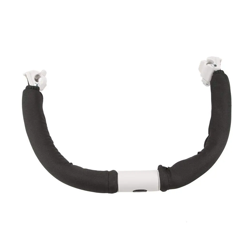 Adjustable One-Size-Fit Baby Stroller Handle Bumper Bar - Black Steel Frame Armrest Suitable for Most Baby Strollers