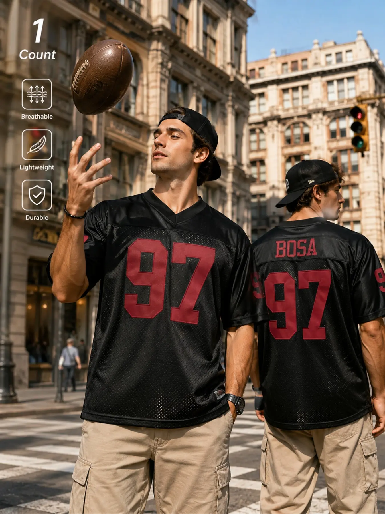 Men's #97 American Football Jersey - Breathable Lightweight Casual Fan Shirt