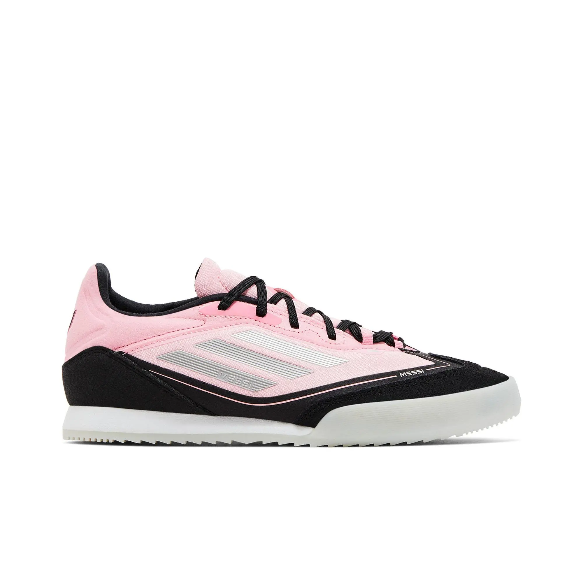 adidas Messi Adizero F50 Freestyle 'Inter Miami CF' (Unisex) Light Pink/Silver Metallic/Core Black football boots IH8360, Graphic