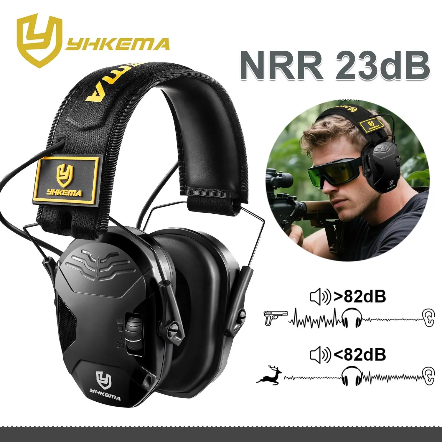 Tactical anti-noise Earmuff for Hunting shooting Noise reduction Electronic Hearing Protective Ear Protection Foldable