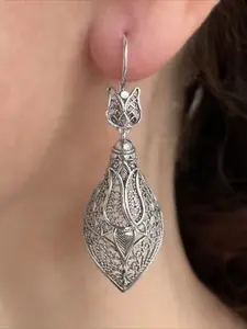 Women’s Drop Earrings, Vintage Ethnic Hollow Filigree Tulip Teardrop Design, Versatile for Daily Wear, Festivals, Parties and Banquets
