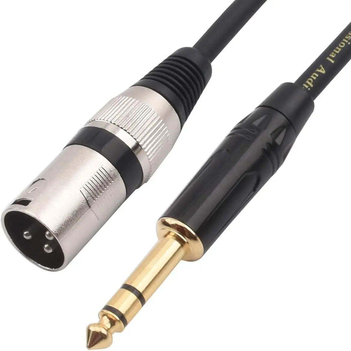 1/4 Inch TRS to XLR Male Balanced Signal Interconnect  Quarter inch to XLR Patch  - 3.3