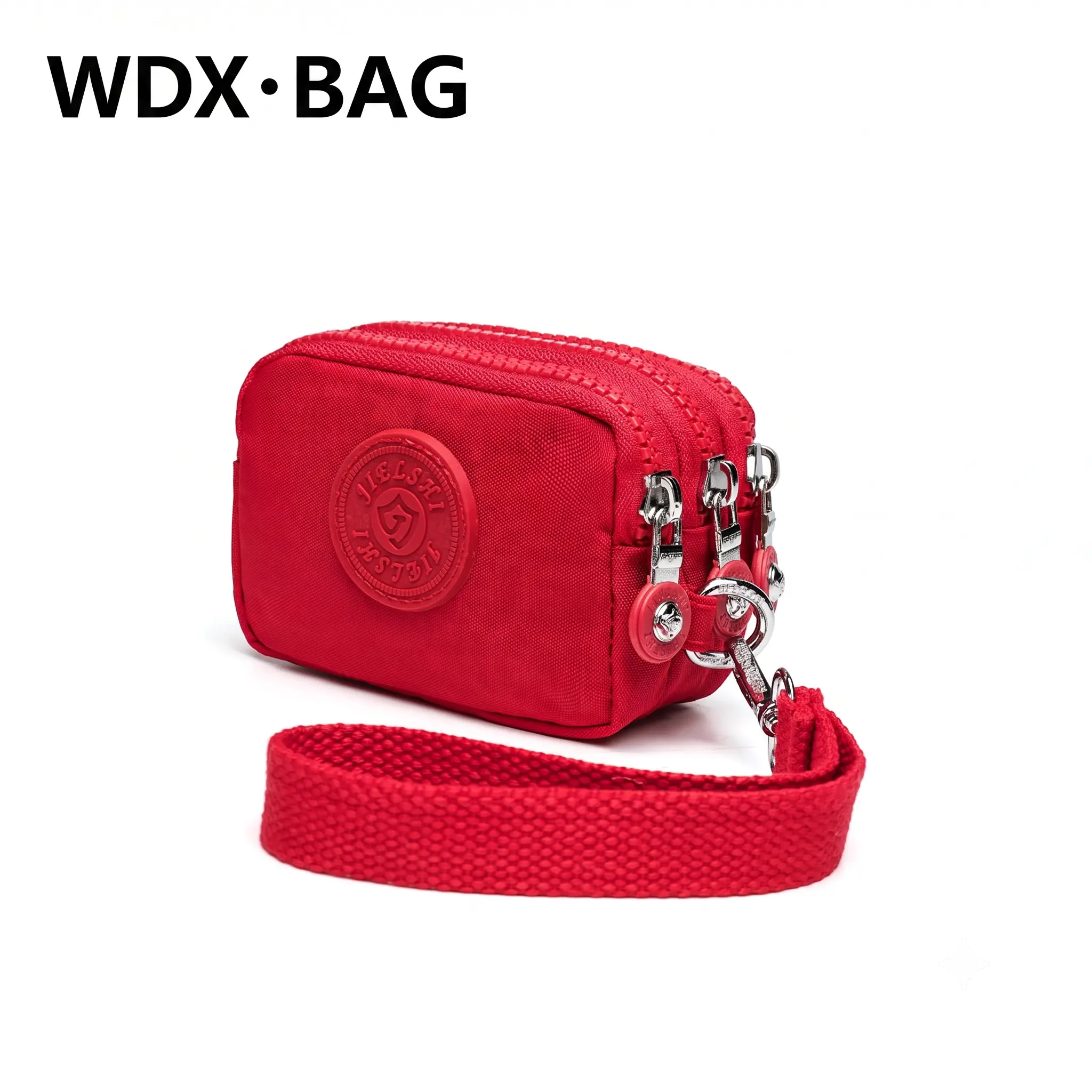 WDXBAG Women's Practical 3-Layer Zippered Coin Purse Wristlet - Nylon Everyday Bag with Multiple Pockets, Detachable Wrist Strap, Top Handle, Bags for Everyday Use