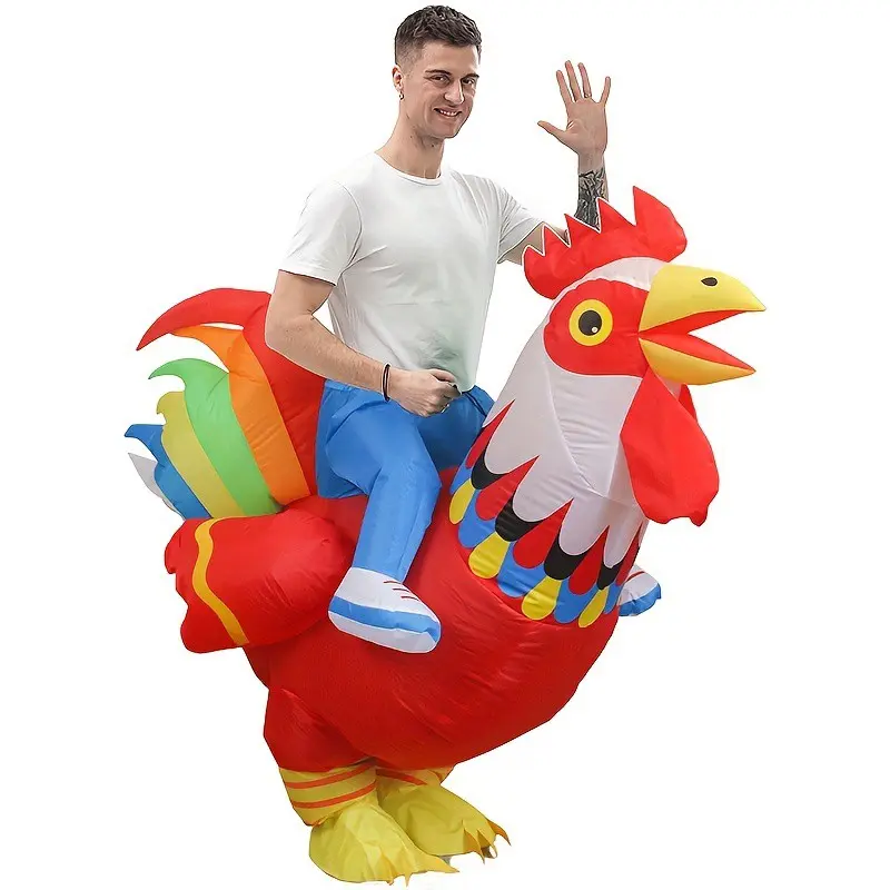 Inflatable Big Red Rooster Costume, Without Battery