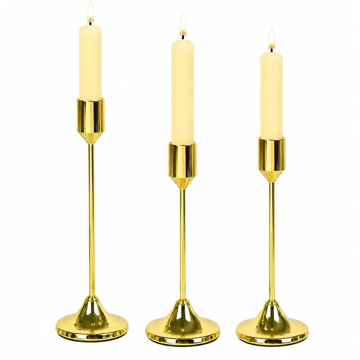 Minimalist European-Style Metal Candle Holder Set – Rust-Resistant Iron Cross Design for Home Living Room, Hotel Lobby, Wedding Table Centerpieces, and Seasonal Decor – Compatible with Standard Taper Candles