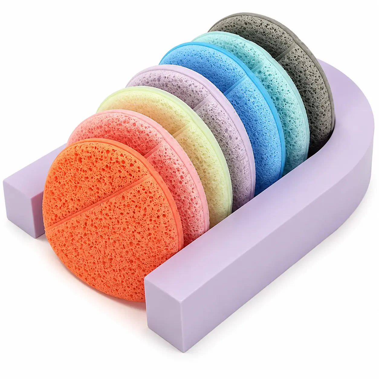 7 Reusable Deep-Cleansing Facial Sponges Made from Soft Hydrophilic PU Foam — Gentle Exfoliating Pads for Blackhead Removal, Daily Face Cleansing, and Thorough Dirt Extraction, Designed for Normal Skin Types and Routine Skincare Use